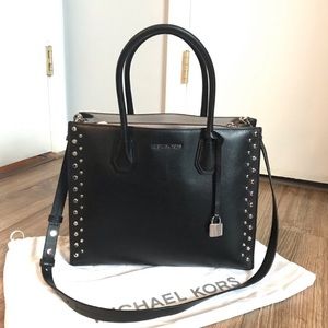 MICHAEL KORS Black Studded Satchel